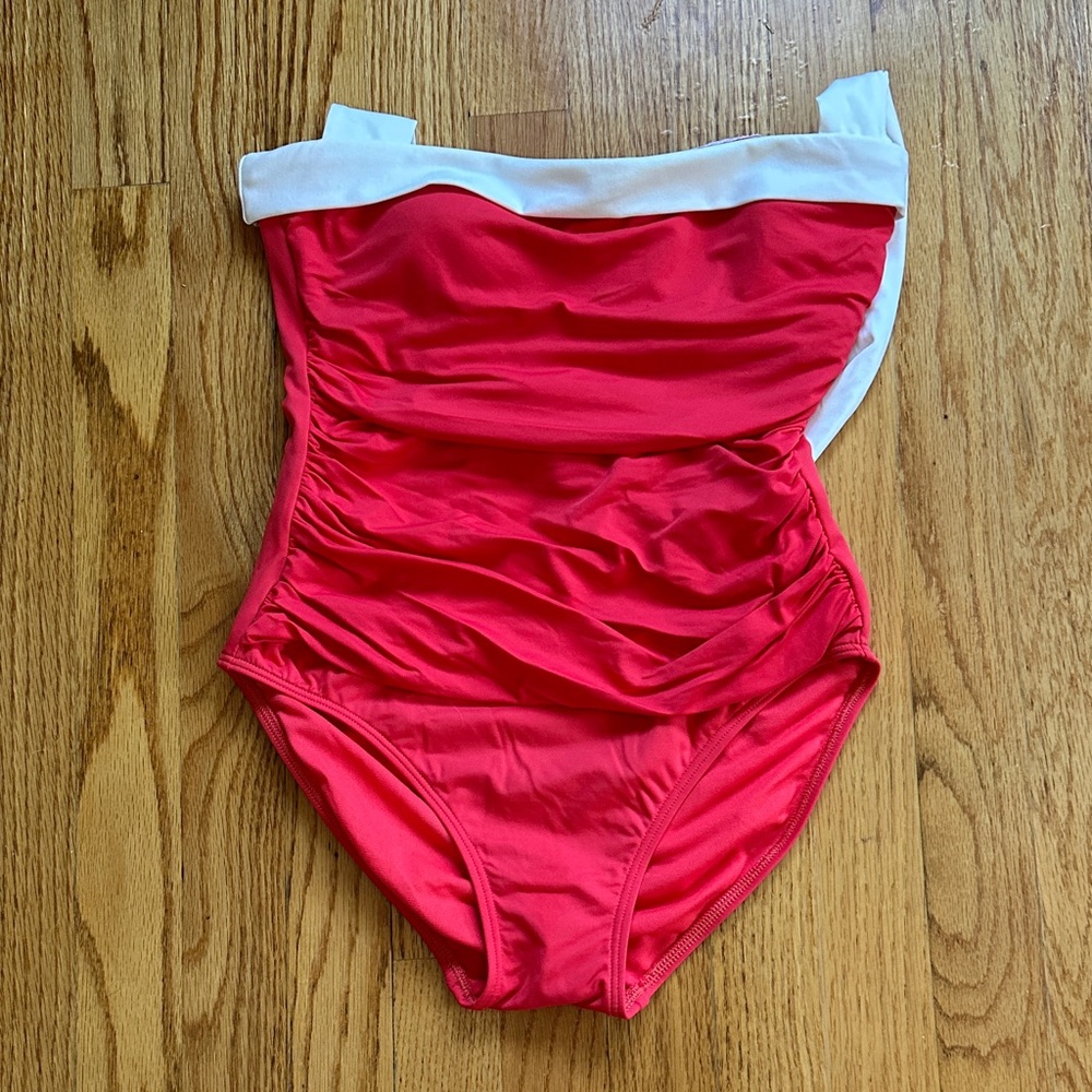 NWOT Ralph Lauren Red and White One-Piece Swimsuit